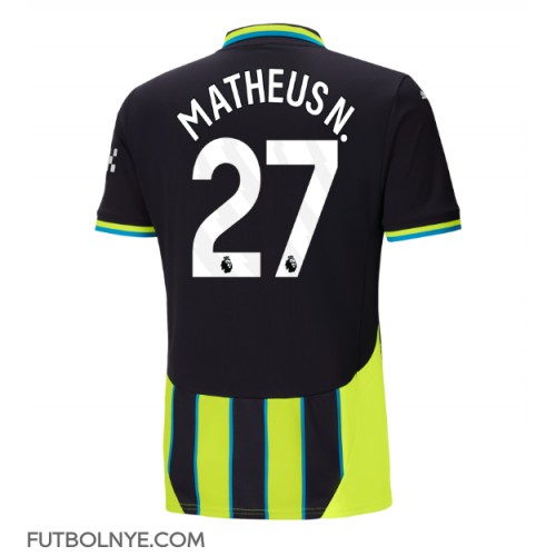 Camiseta Manchester City Matheus Nunes #27 Visitante Equipación 2024-25 manga corta